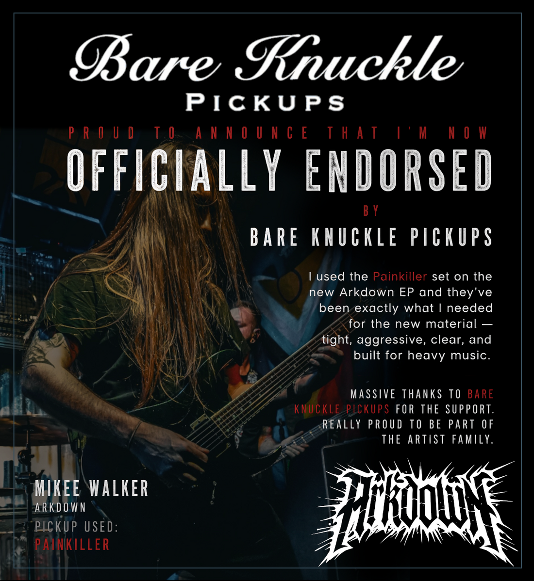 Walker Joins Bare Knuckle Pickups Artist Program